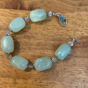 NEW Green Jade chunky bead statement bracelet